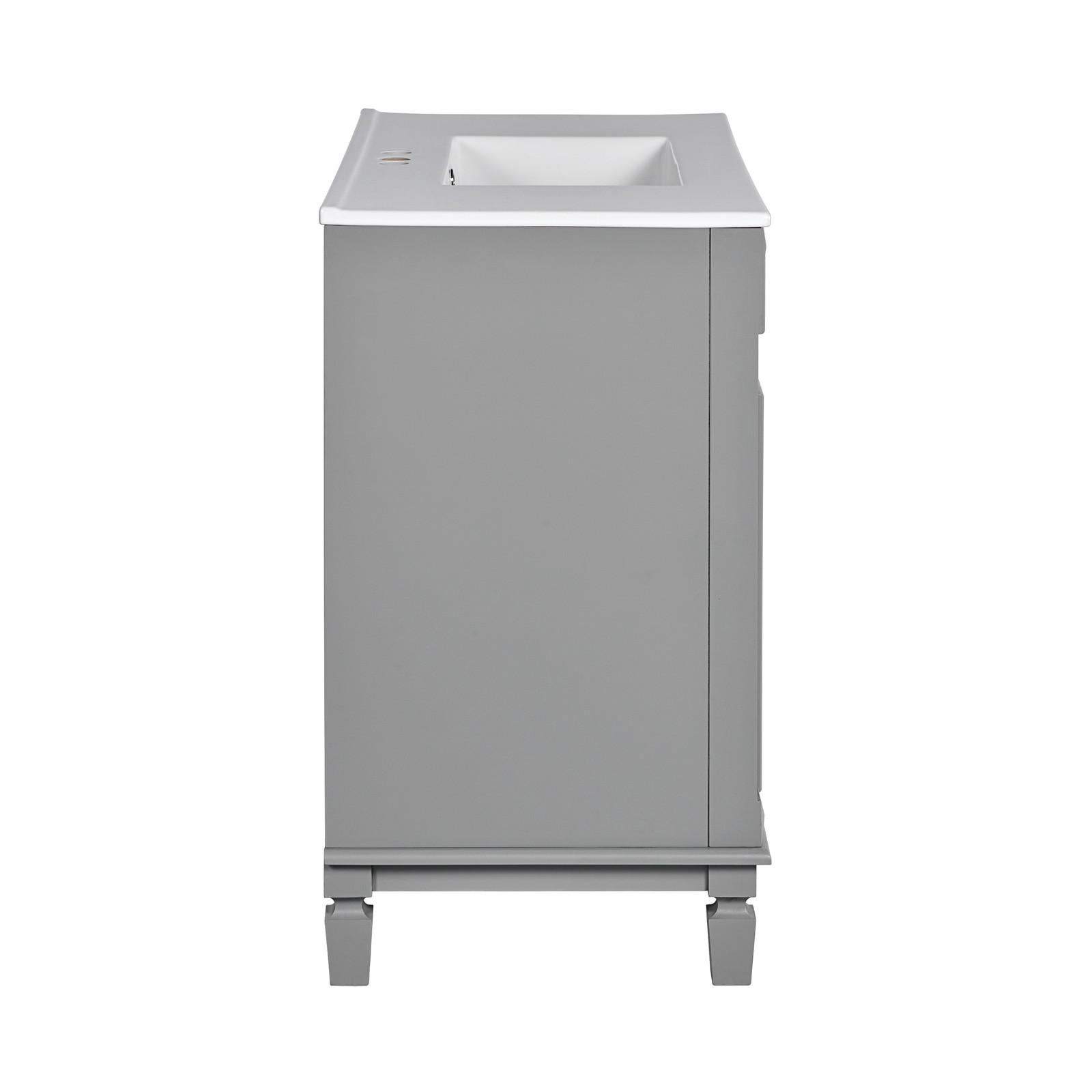 Single sink bathroom dressing table, 2 soft-closed doors and 2 drawers