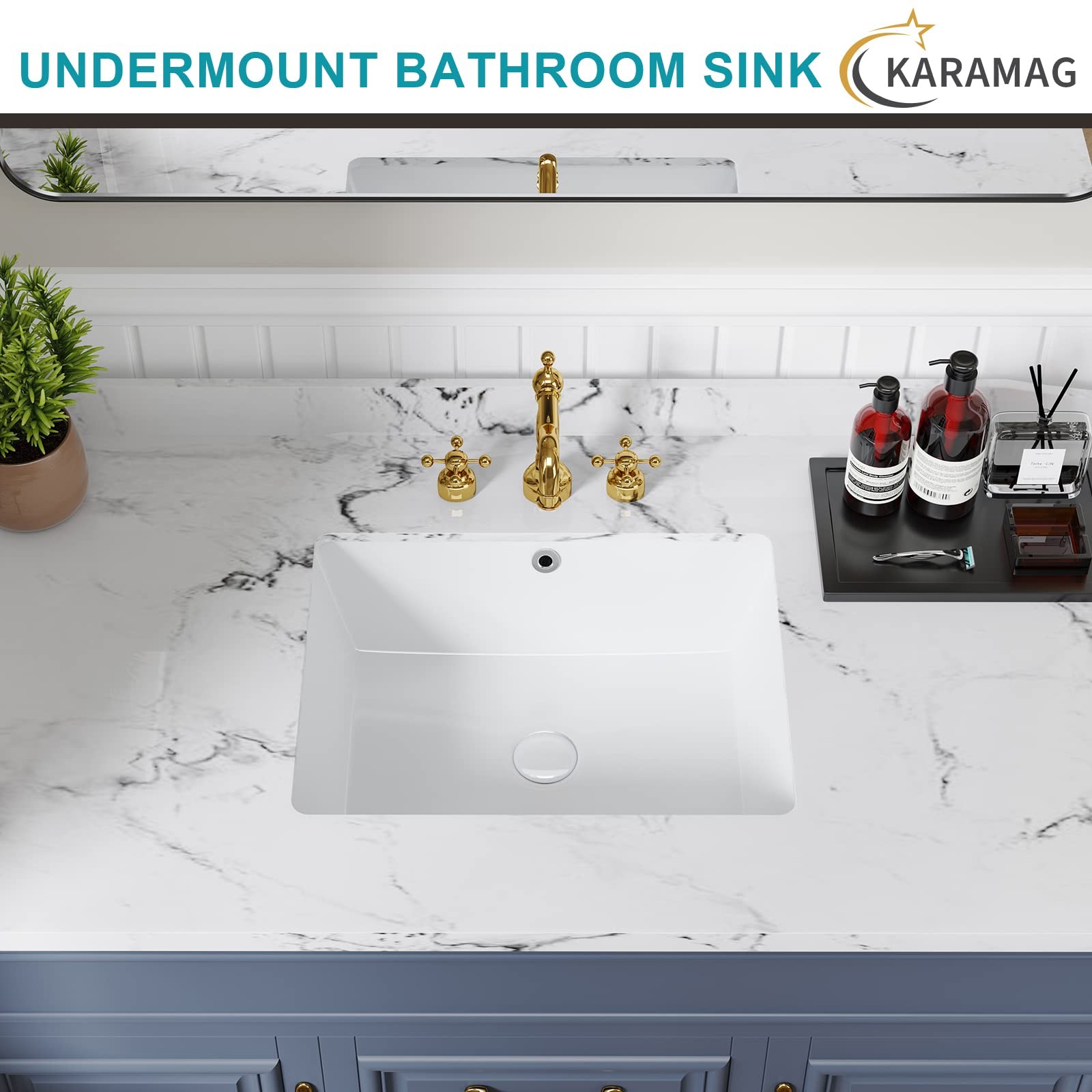20 Inch Undermount Bathroom Sink Rectangle Undermount Sink White Ceramic Under–