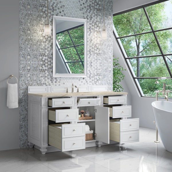 60″ James Martin Bristol 157-V60S-BW-3TJR Vanity Cabinet 3 CM Tajnar Eclos Top