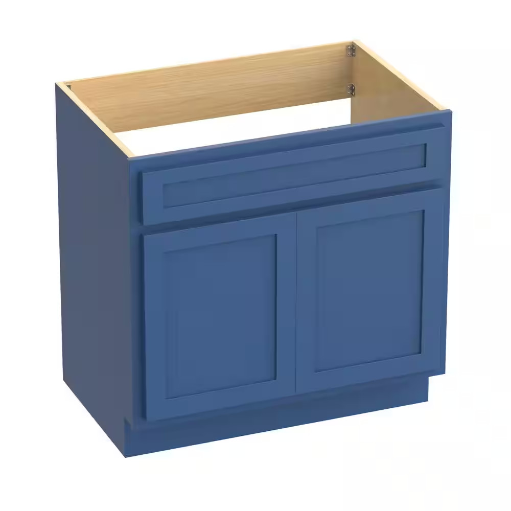 39 In. W X 21 In. D X 32.5 In. H 2-Doors Bath Vanity Cabinet without Top in Blue
