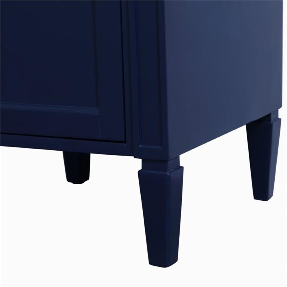 Pemberly Row Modern 18″ Single Marble Top Bathroom Vanity in Blue