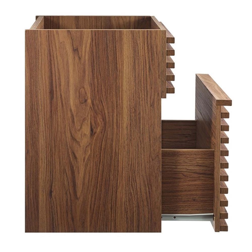 Modway Render 17″ MDF Wood Wall-Mount Bathroom Vanity Cabinet in Walnut