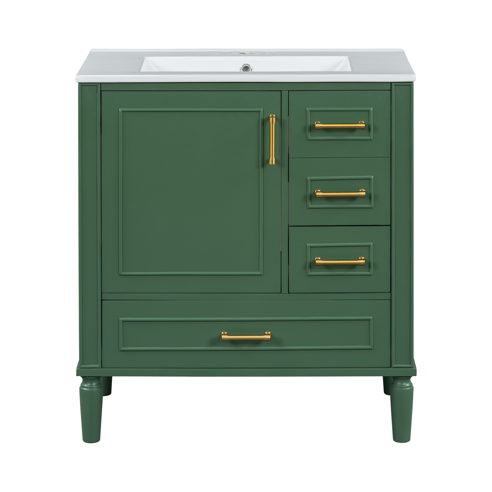 30″ Bathroom Vanity Set Floor Standing Bathroom Storage Cabinet w/Three Drawers