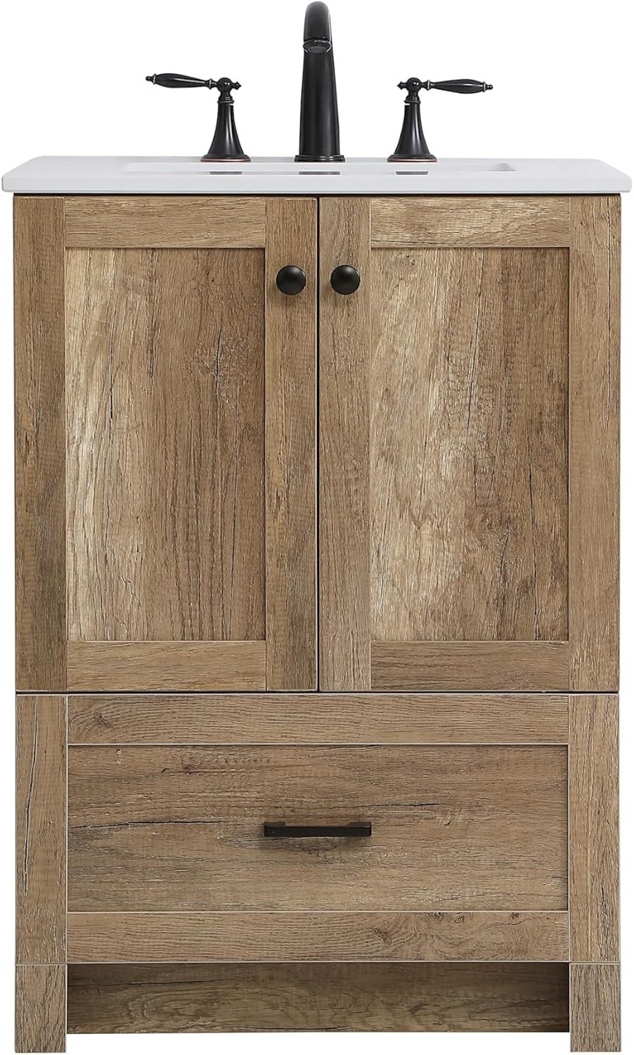 Elegant Decor 24 Inch Single Bathroom Vanity in Natural Oak