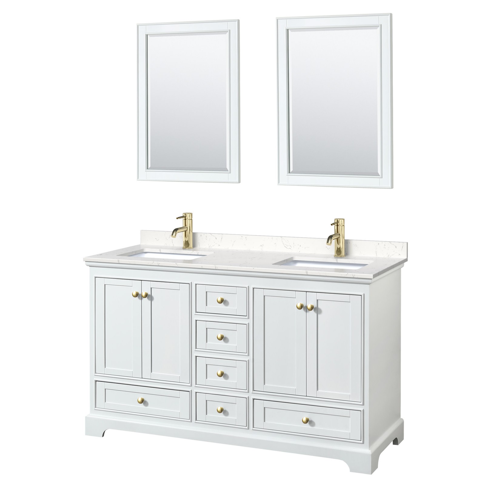 Wyndham Collection WCS202060D-VCA-M24 Deborah 60″ – White / Carrara Cultured