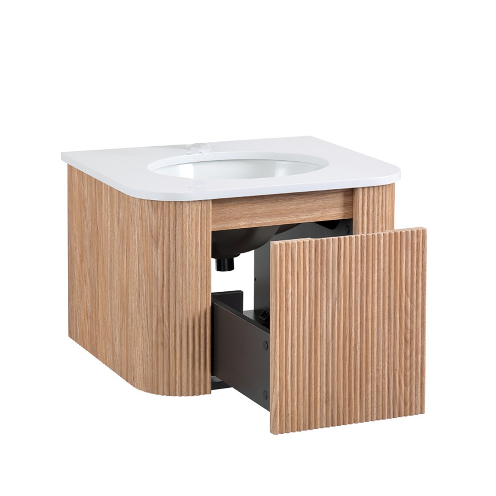 24″ 30″ Floating Vanity Cabinet with Sink, Wall Mounted Bathroom Vanity, Drawer