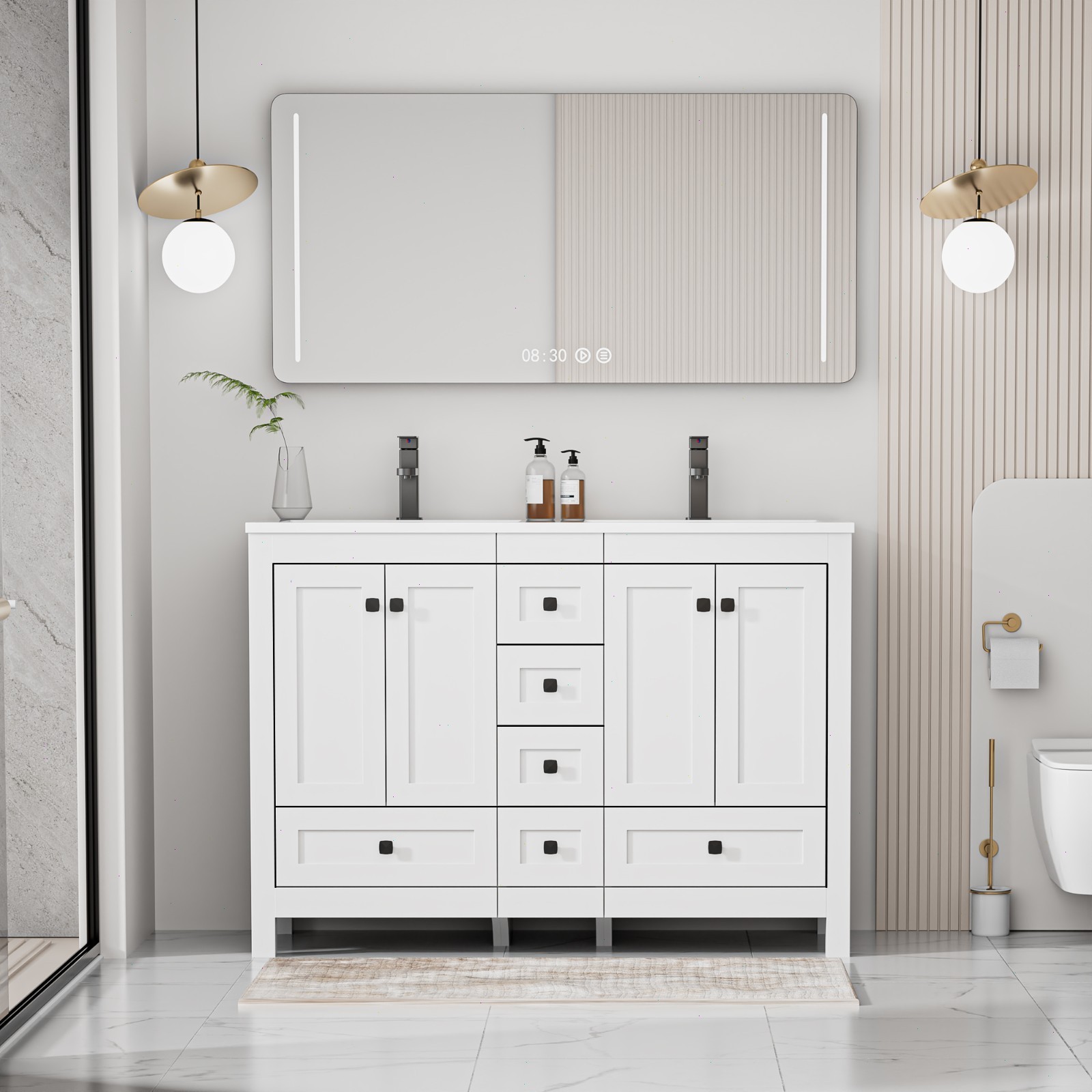 48”/60” Bathroom Vanity with Resin Sink Top