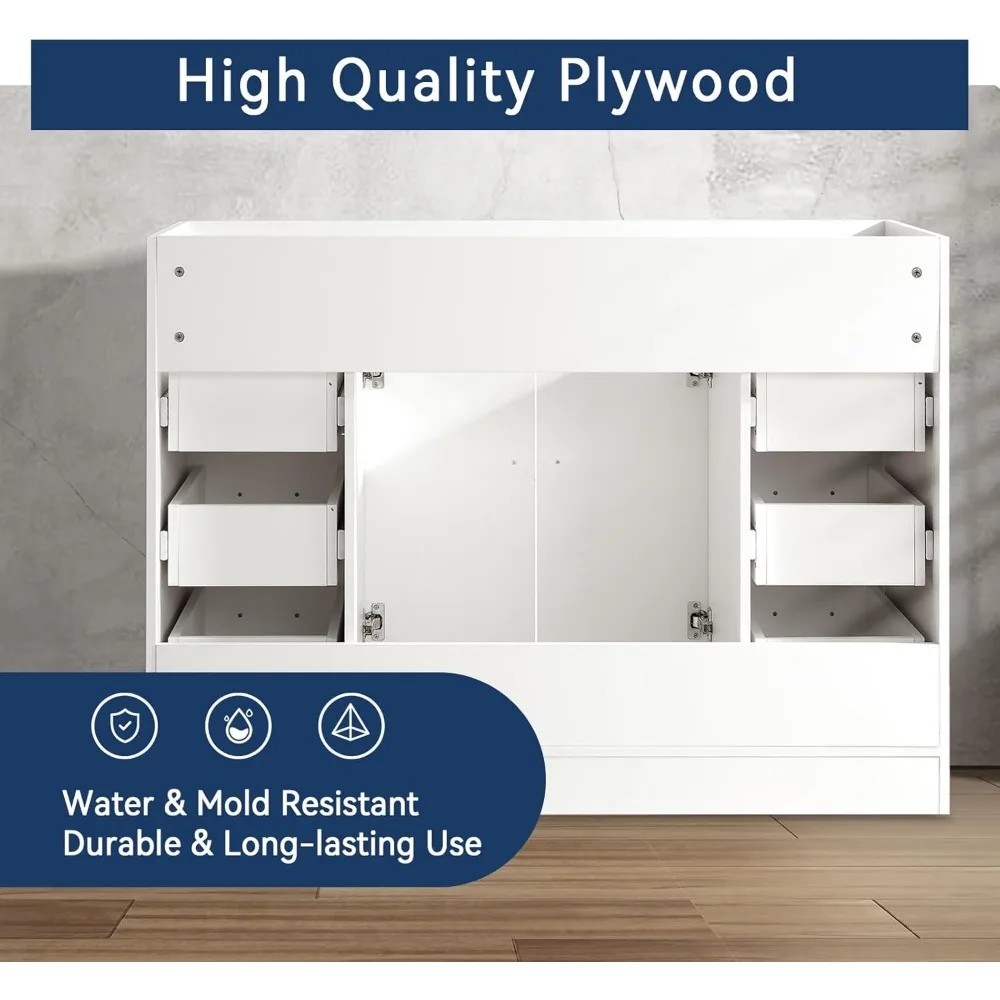 48 Inch Bathroom Vanity with Sink Freestanding Wood Cabinet
