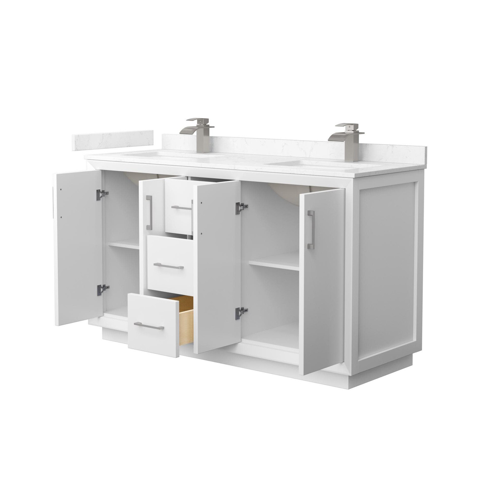 Wyndham Collection WCF414160D-VCA-UNSMXX Strada 60″ – White / Carrara Cultured