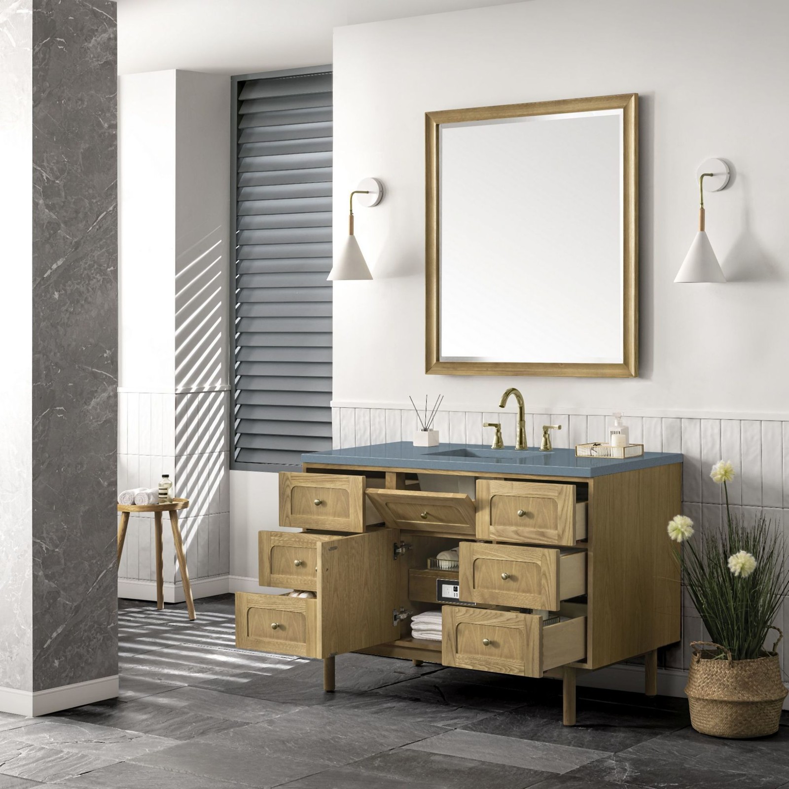 James Martin Vanities 545-V48-3CBL Laurent 48″ – Light Natural Oak
