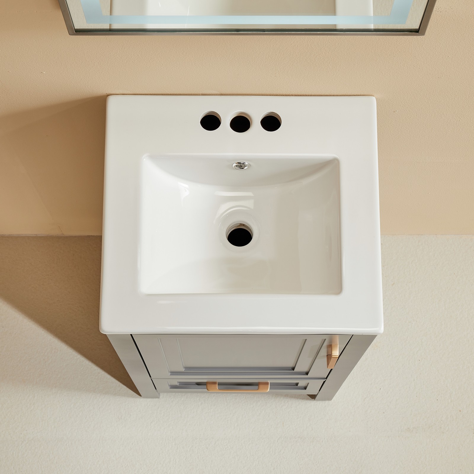 Freestanding Bathroom Vanity w/Ceramic Sink,Storage Cabinet w/Soft Close Door