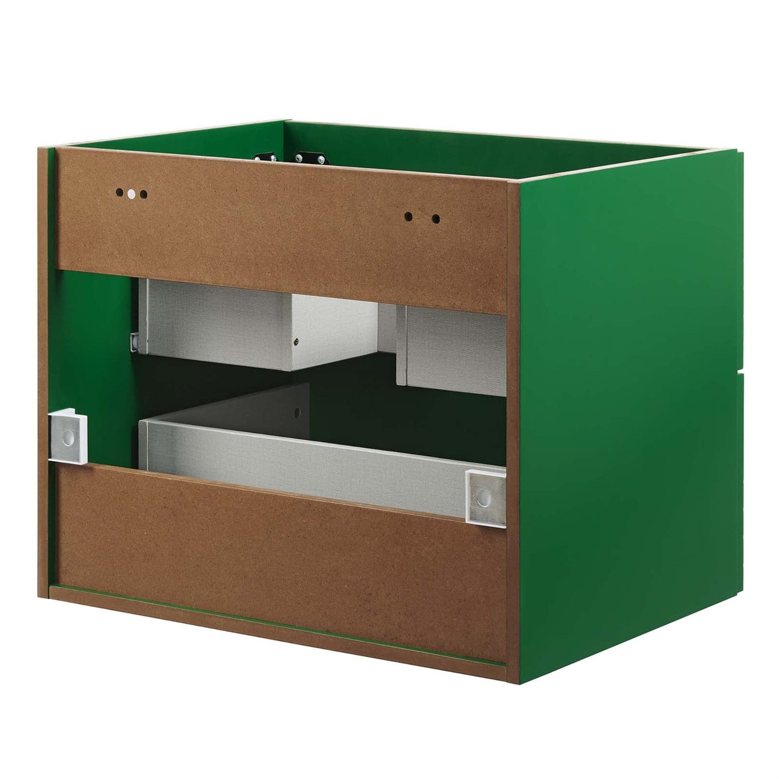 Modway Daybreak 23.5″ Particleboard MDF Wood Wall-Mount Bathroom Vanity in Green