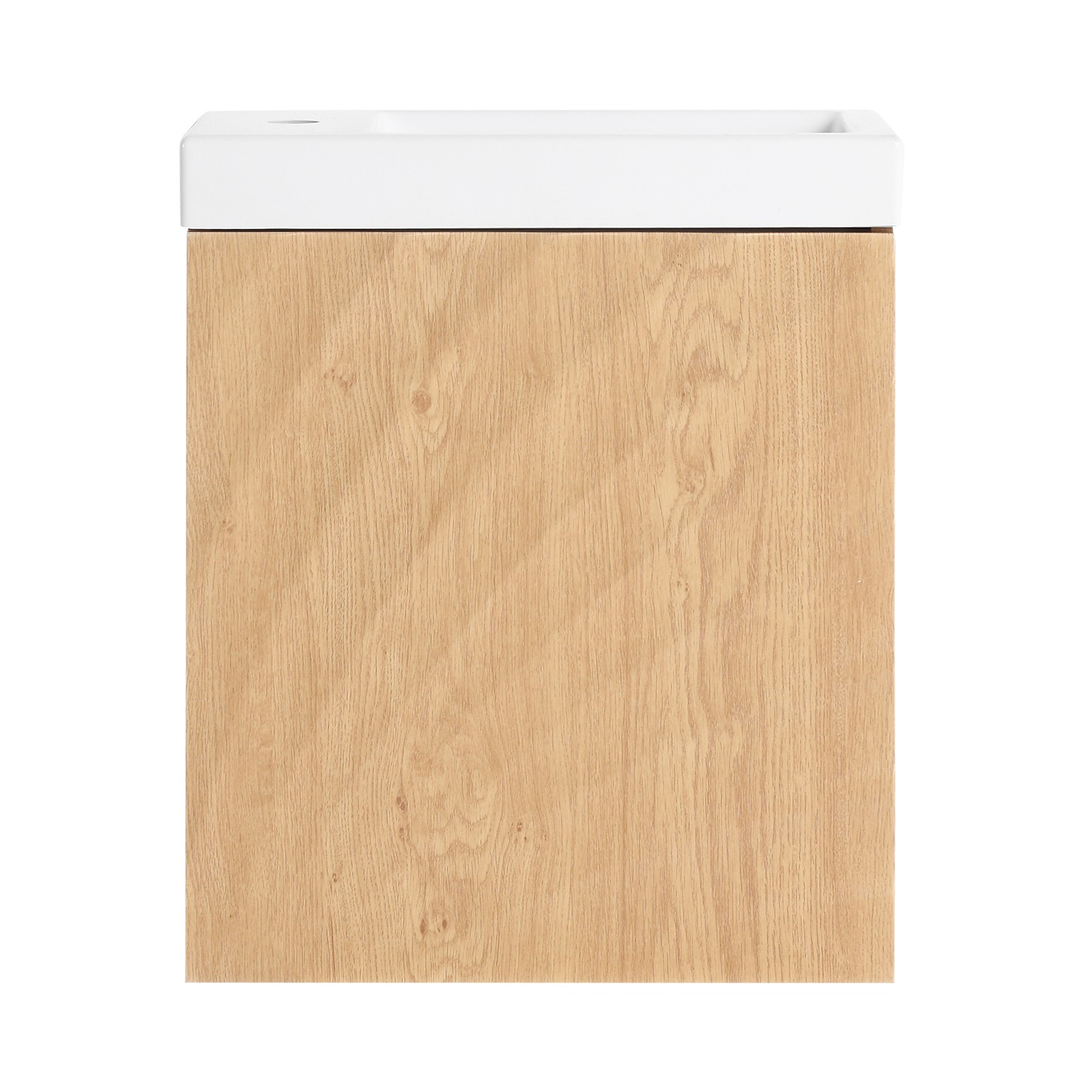 Wall-Mounted Bathroom Vanity w/Resin Sink, Storage Cabinet w/Soft Closed Door