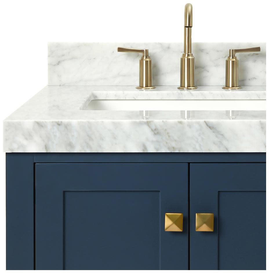 Ariel A036SLCW5RVO Cambridge 36″ – White / Italian Carrara Marble Top / Brushed
