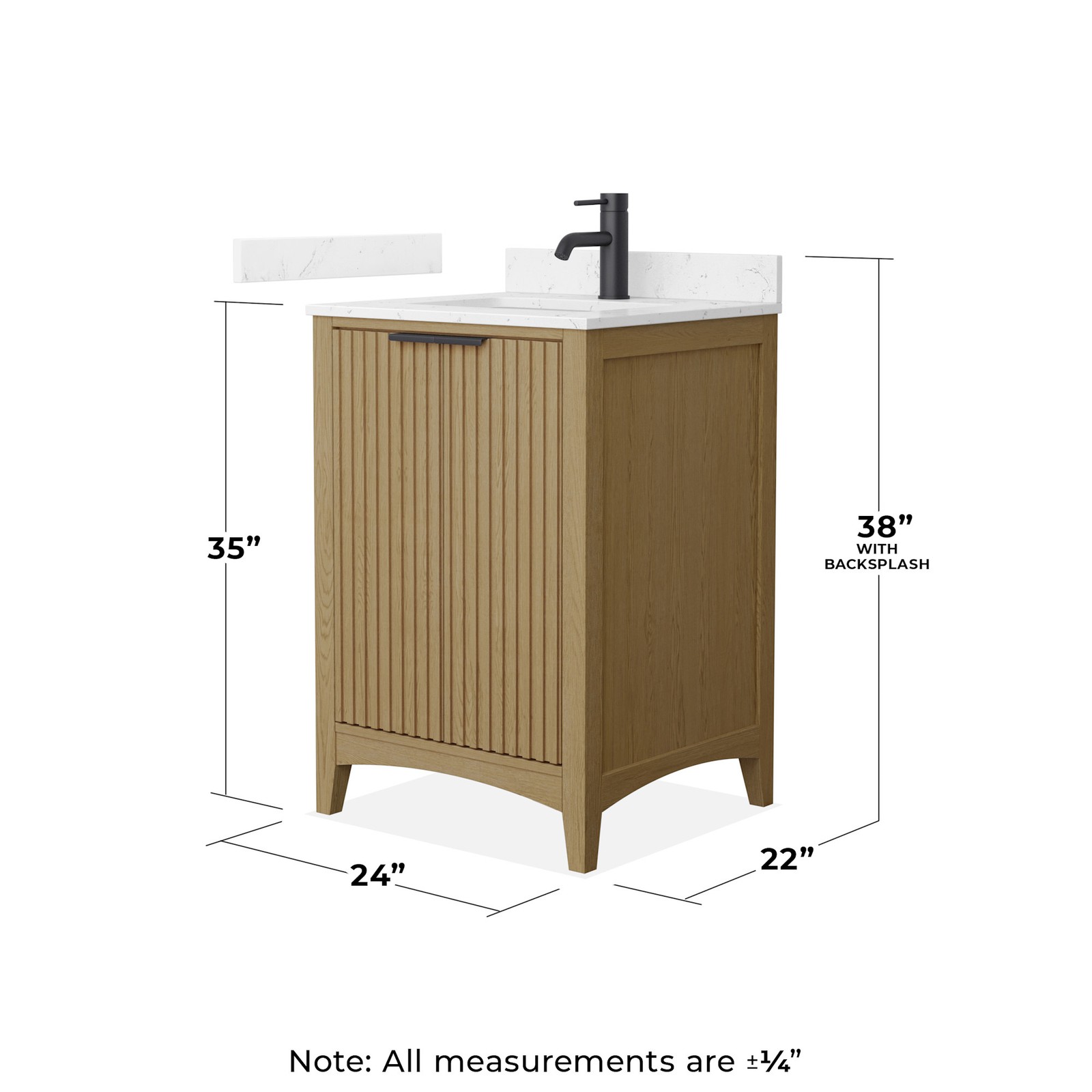 Wyndham Collection WCF9191-24S-VCA-UNSMXX Palmilla 24″ – Natural Oak / White