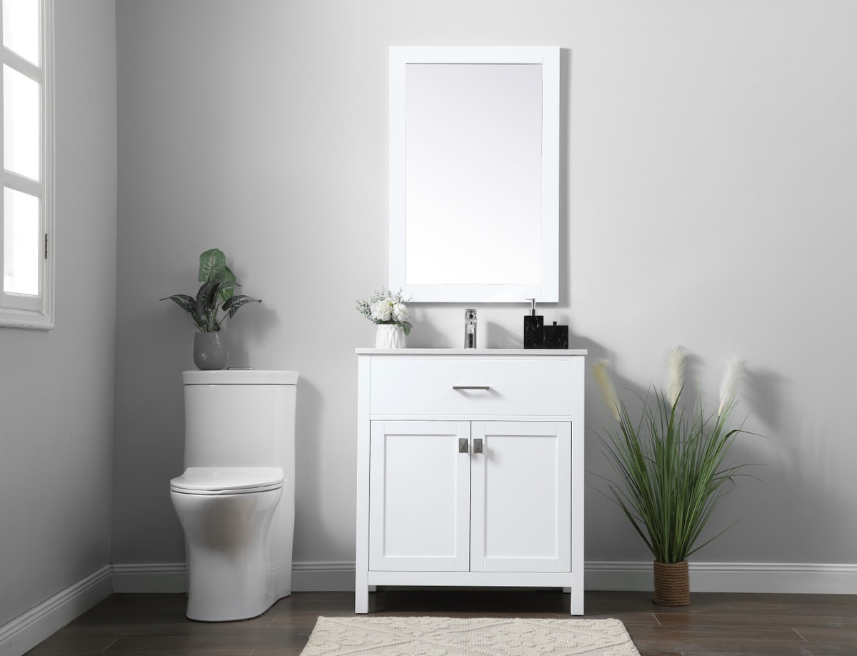 Elegant Lighting VF28830 Harrison 30″ – White