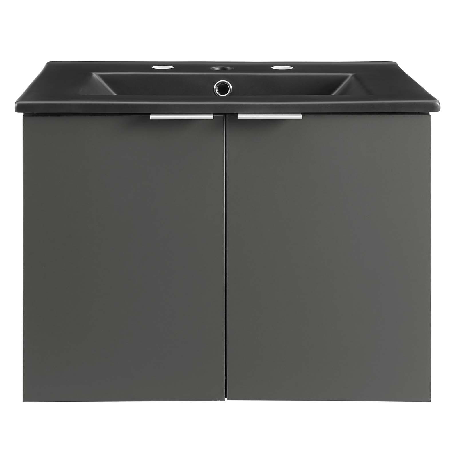Modway Maybelle 24″ Wall-Mount Bathroom Vanity In Gray Black