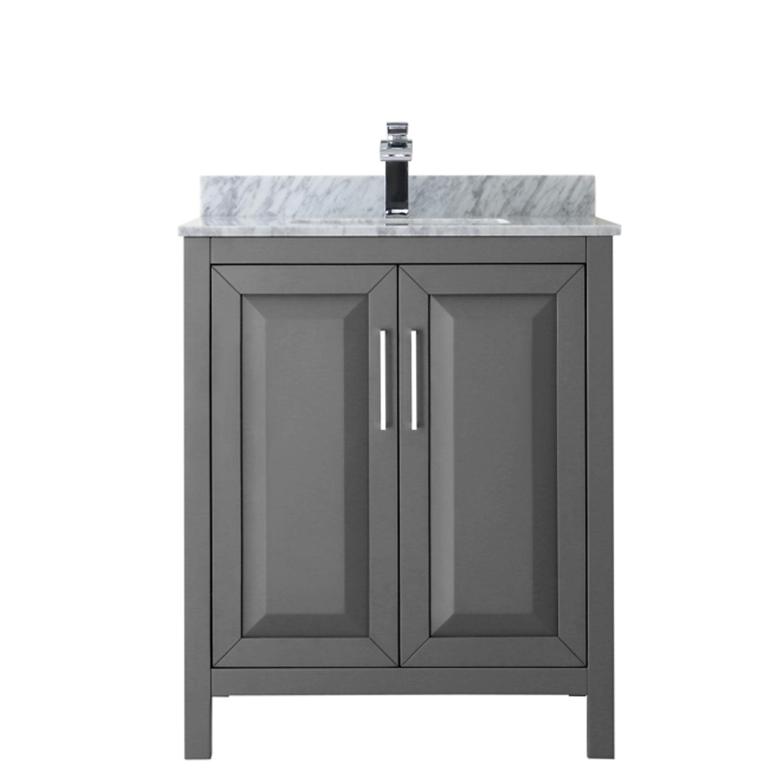 Wyndham Collection WCV252560SUNSM58 Daria 60″ – Dark Gray / White Carrara Marble