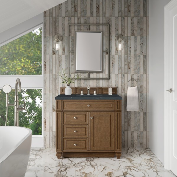 36″ James Martin Bristol 157-V36-SBR-3CSP Vanity Cabinet Charcoal Soapstone Top