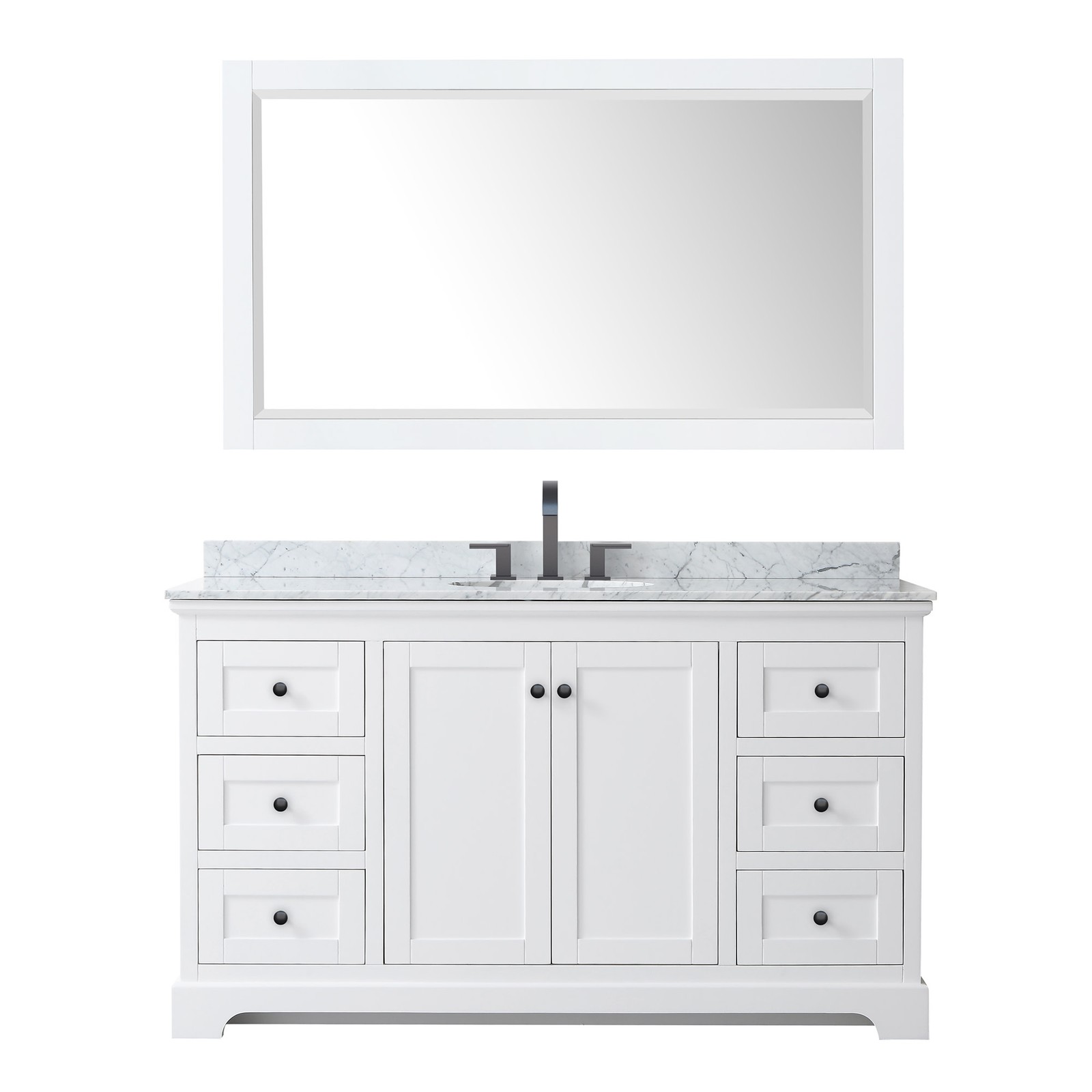 Wyndham Collection WCV232360SCMUNOM58 Avery 60″ – Dark Gray / White Carrara