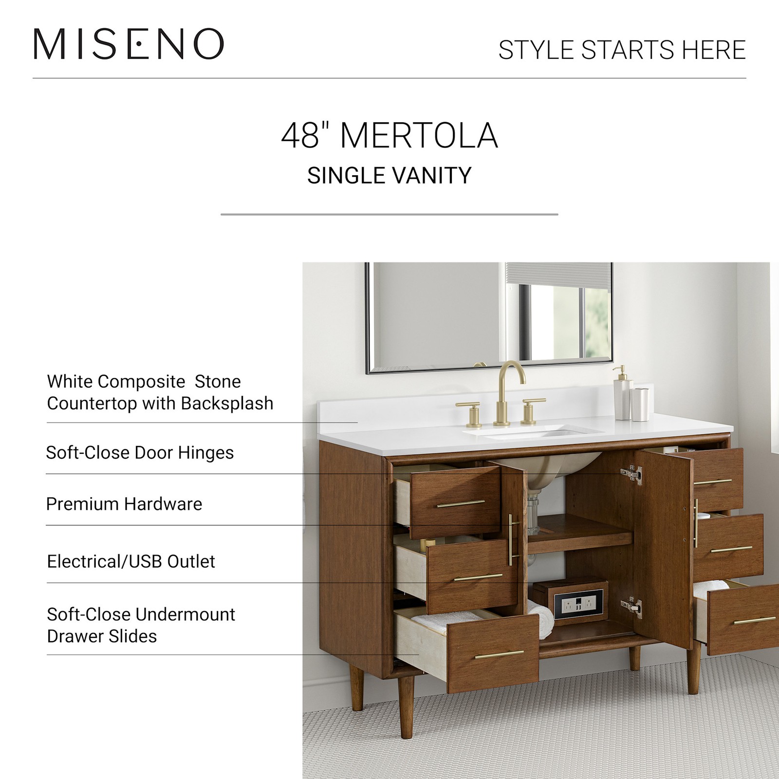 Miseno MV-N252-V48 Mertola 48″ – Dark Maplewood