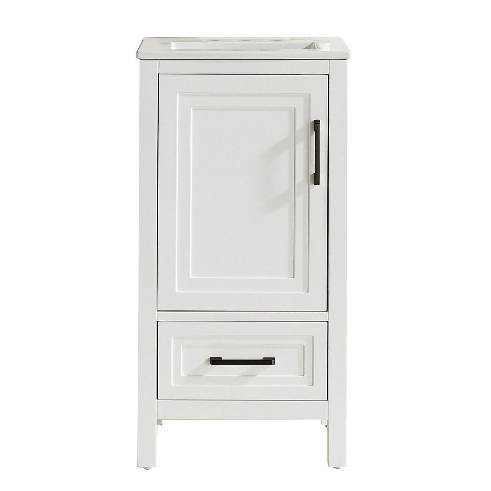 White Freestanding Bathroom Cabinet 18″ Solid Wood Fully Assembled