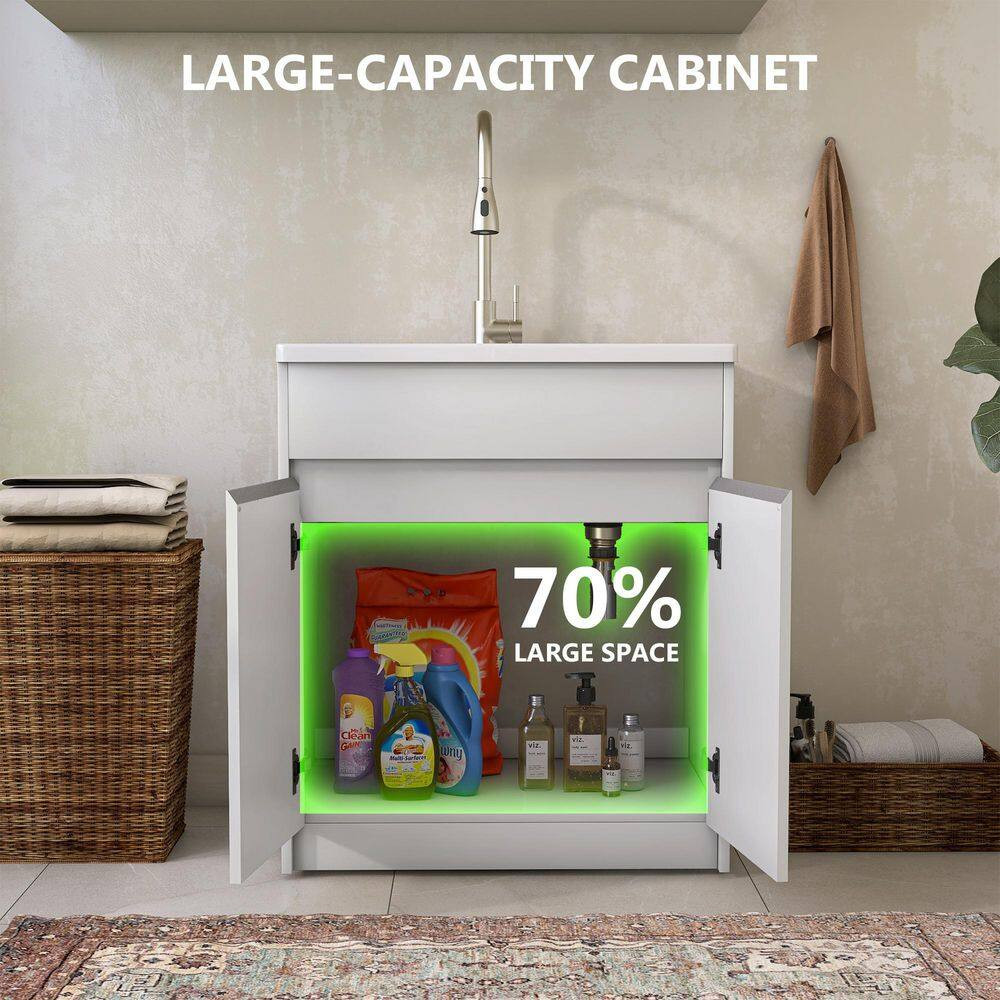 Lau 29.5 In. Wx 21.5 In.Dx 34 In.H Freestanding Bath Vanity Cabinet without Top