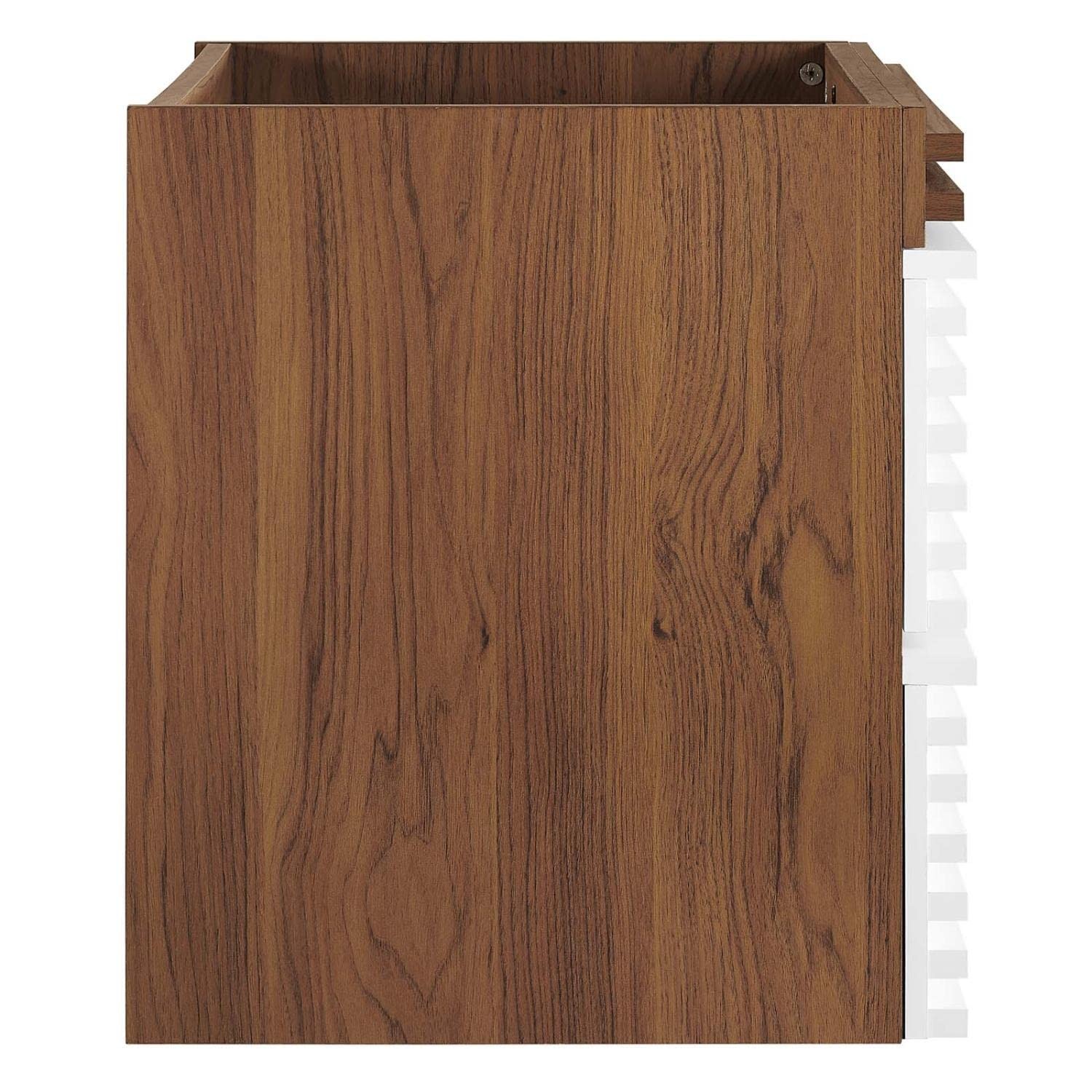 Modway Render 23.5″ MDF Wood Wall-Mount Bathroom Vanity Cabinet in White/Walnut