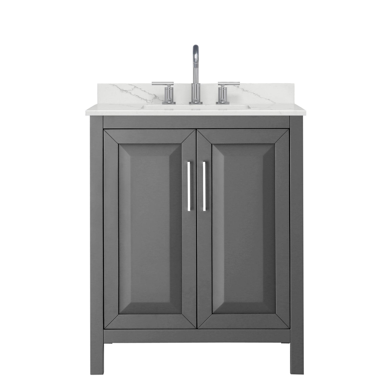 Wyndham Collection WCV252530S-QTZ-US3MXX Daria 30″ – Dark Blue / Giotto Quartz