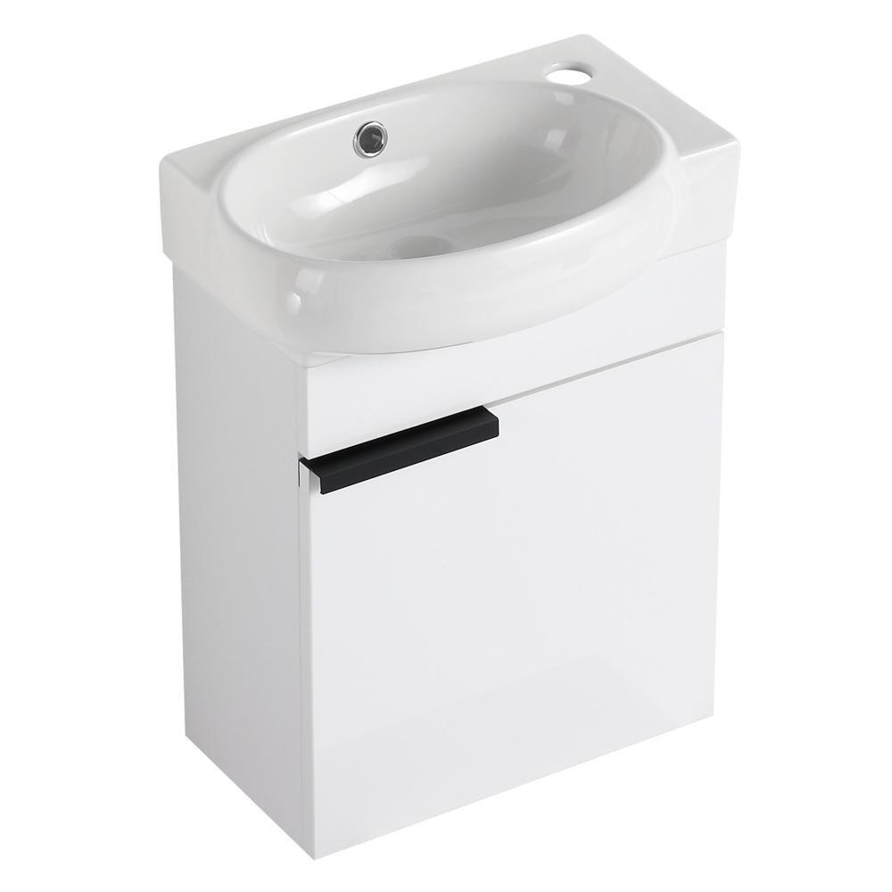 Soft Close Doors Bathroom Vanity With Sink 16 Inch