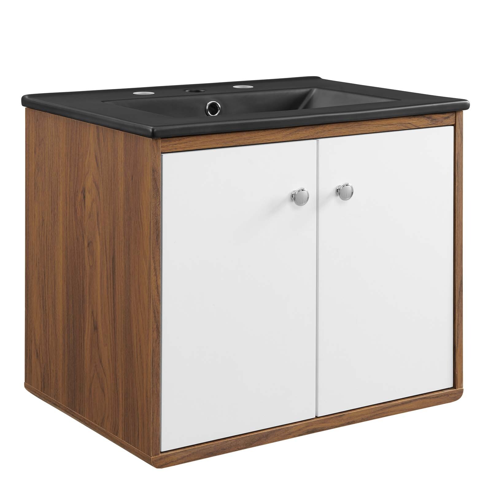 Modway Transmit 24″ Wall-Mount Bathroom Vanity In White Black