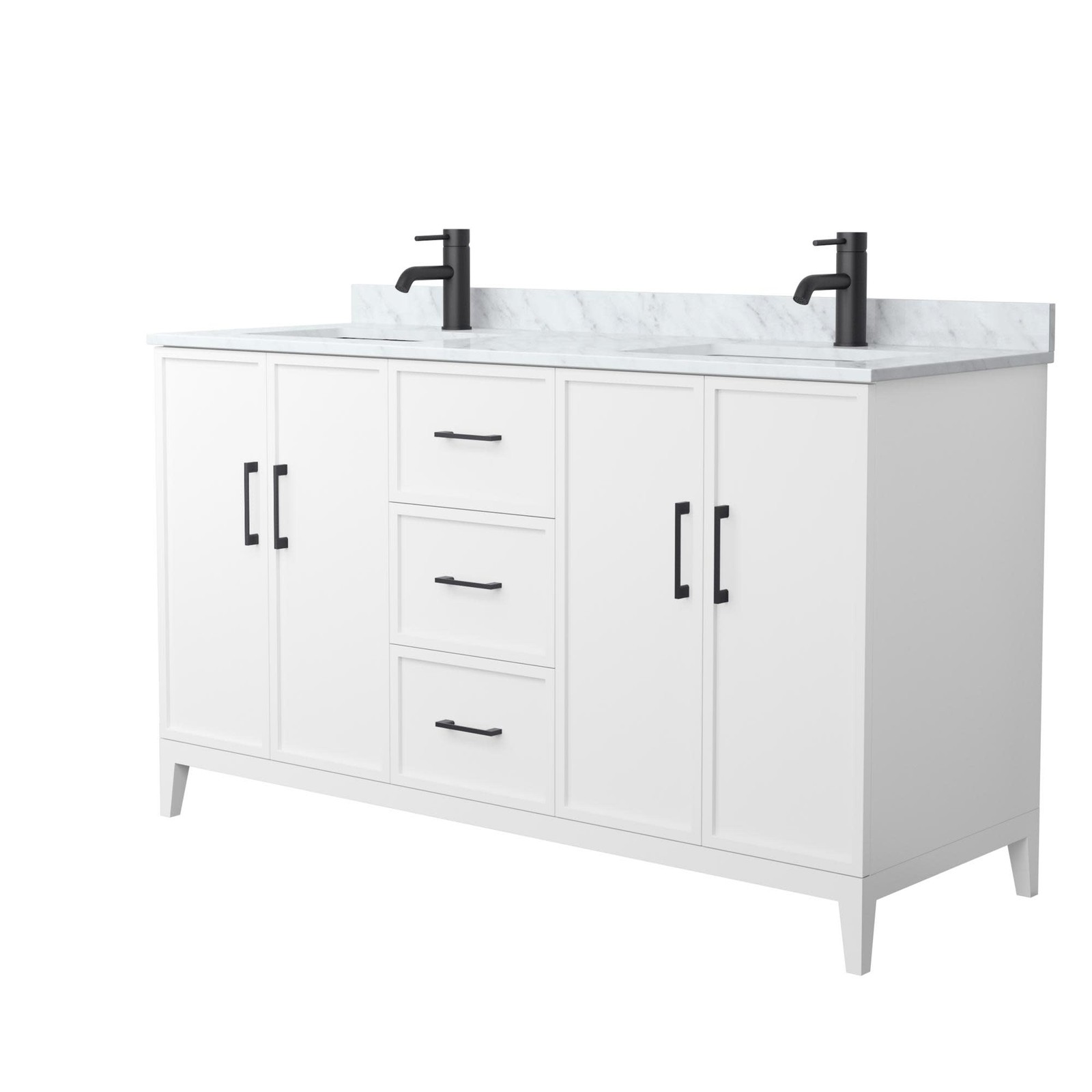 Wyndham Collection WCH717160D-CM-UNSMXX Elan 60″ – White / Matte Black Hardware
