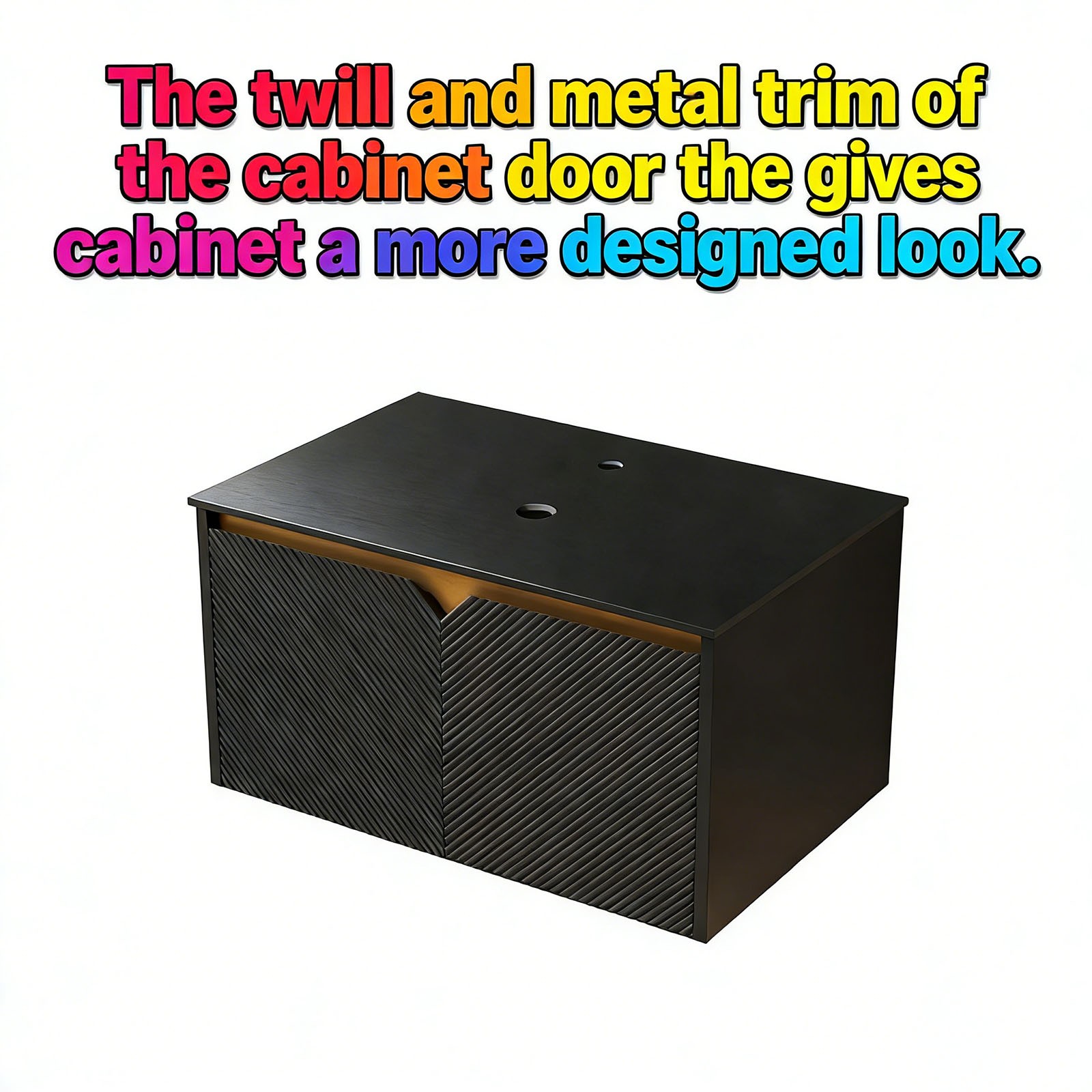 Wall-mounted bathroom cabinet Plywood cabinet body W sintered stone countertop