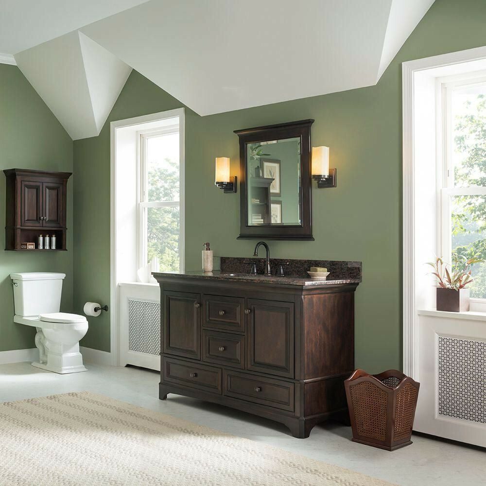 MOORPARK 49 in. BATH VANITY W GRANITE VANITY (BURNISHED WALNUT) HOME DECORATORS
