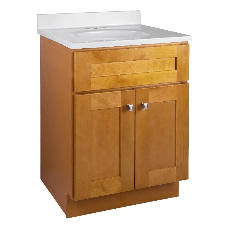 Design House Brookings 25″x19″ Marble Bathroom Vanity in Birch