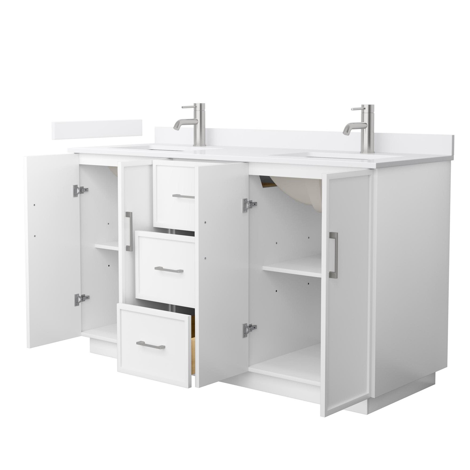 Wyndham Collection WCH7474-60D-VCA-MXX Elan TK 60″ – Light Oak / White Cultured