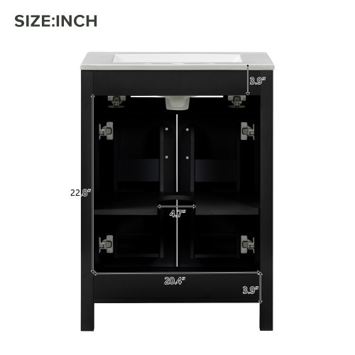 Ample Storage Bathroom Sink Vanity Solid Wood Frame 48 inch Vanity Bathroom