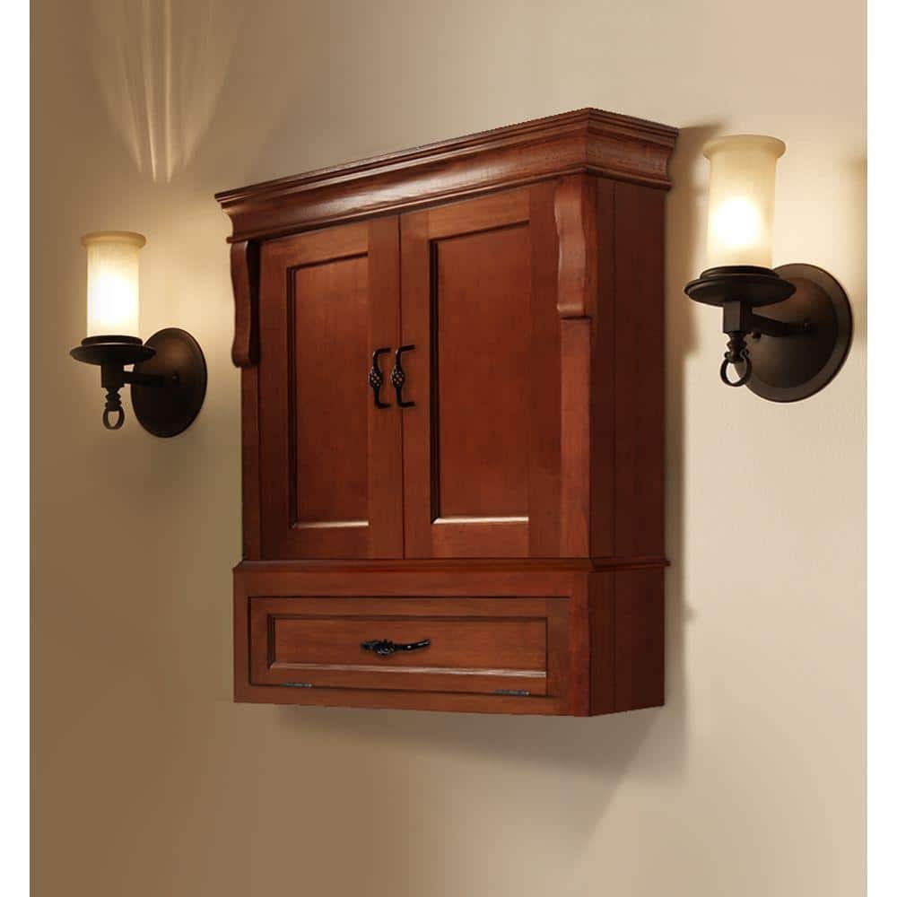 Home Decorators Naples 26.5 in. Bathroom Cabinet w/ Warm Cinnamon