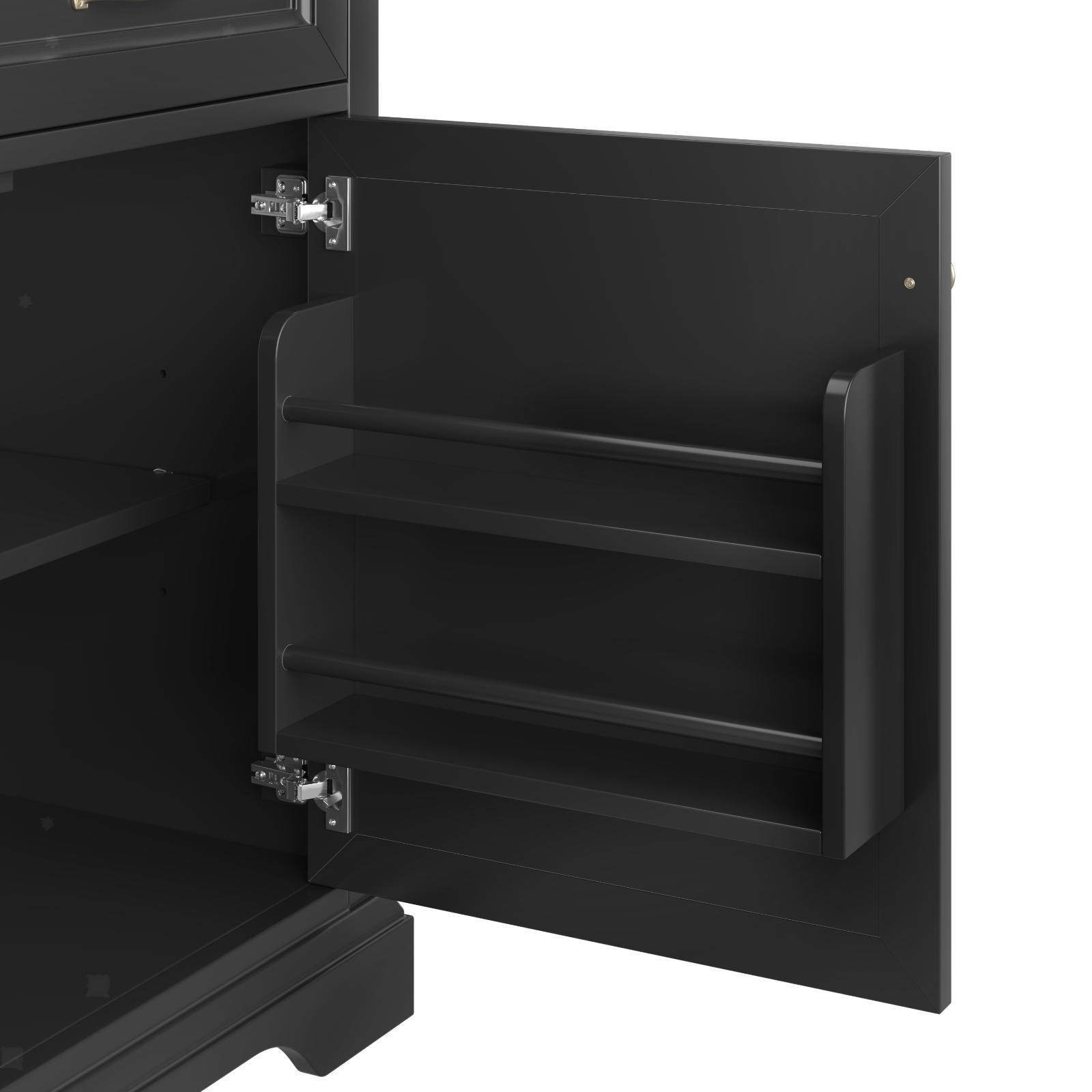 36-Inch Bathroom Vanity with Ceramic Sink Top, 4 Drawers And 1 Soft-Close Door,