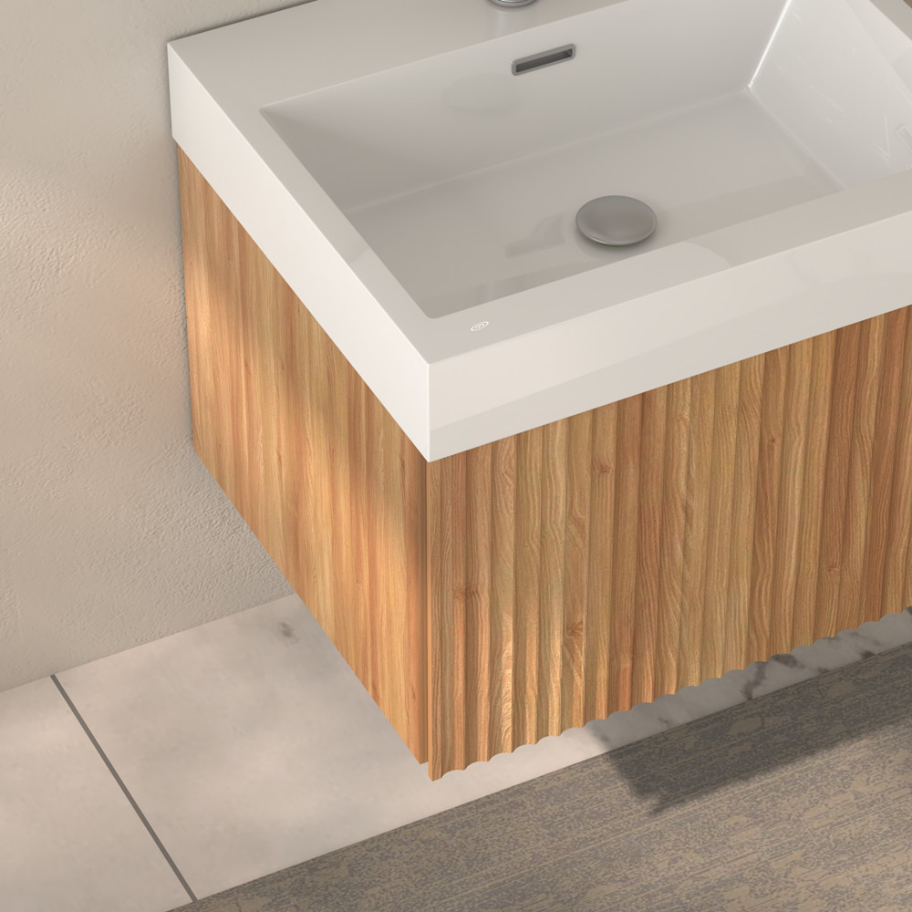 24″ 30″Wall Mounted Bathroom Vanity with Sink, Floating Vanity Cabinet, Drawer