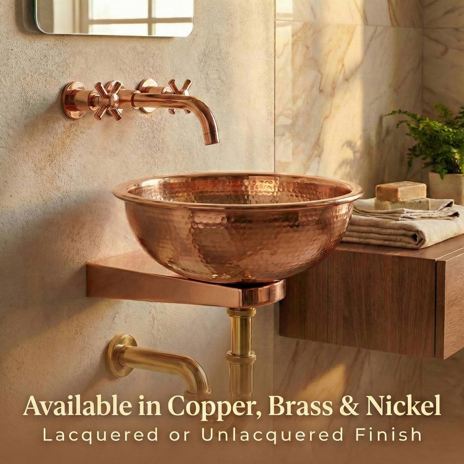 Handcrafted Wall Mount Sink Bracket: Small Space Vanity – TerraFez