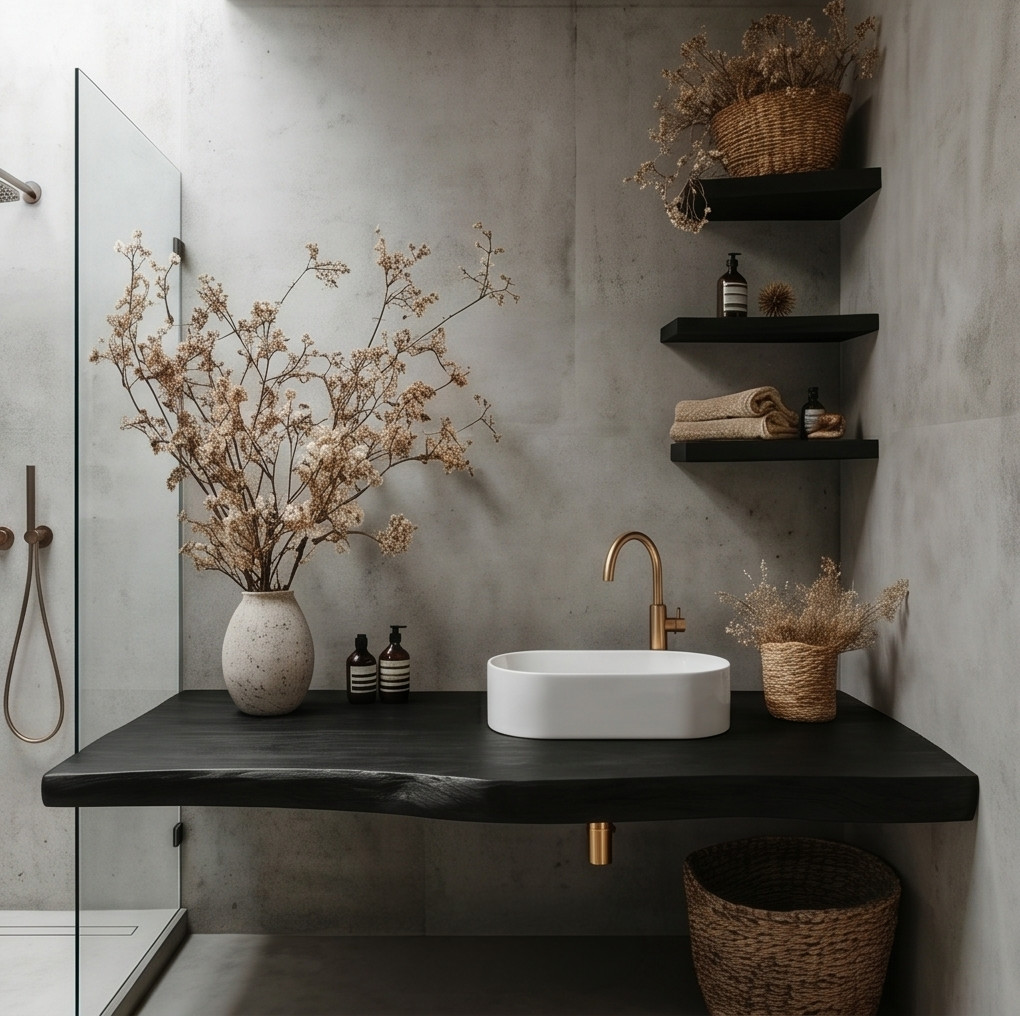 Floating Bathroom Vanity Wood Wall Mounted Vanity Rustic Modern Bathroom Cabinet