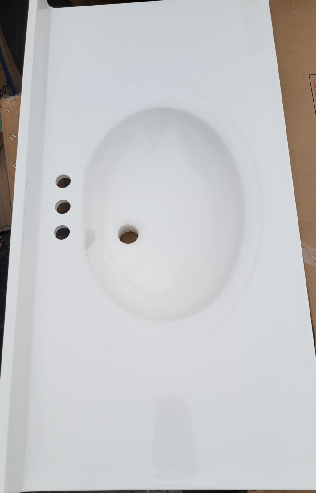 ➿️ Glacier Bay 37 in. Single Sink White Bath Vanity with Cult. Marble Top