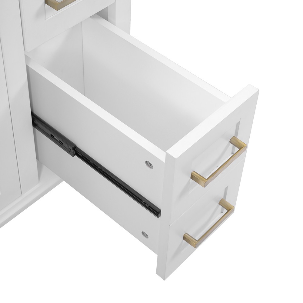 30″ Bathroom Vanity w/Sink, Freestanding Vanity Storage Cabinet, 2 Drawers,Doors