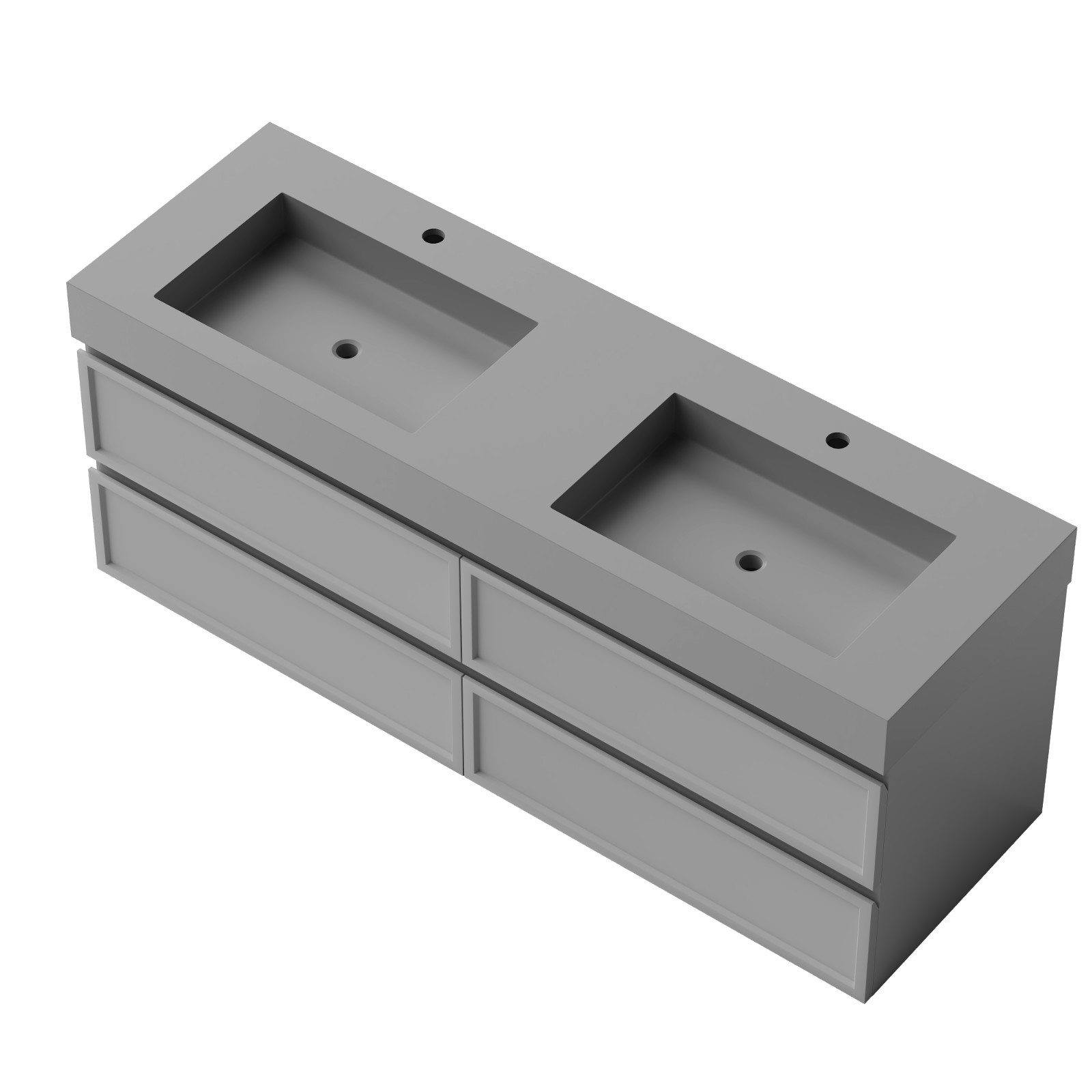 59” PVC Wall Mounted Floating Bathroom Vanity only base