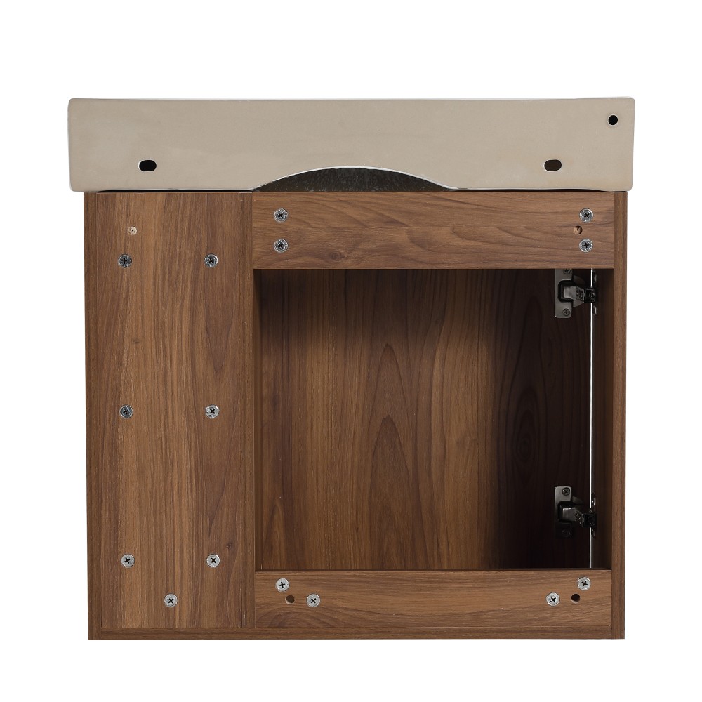 24” Wall-Mounted Bathroom Vanity with White Ceramic Sink & Soft-Close Door
