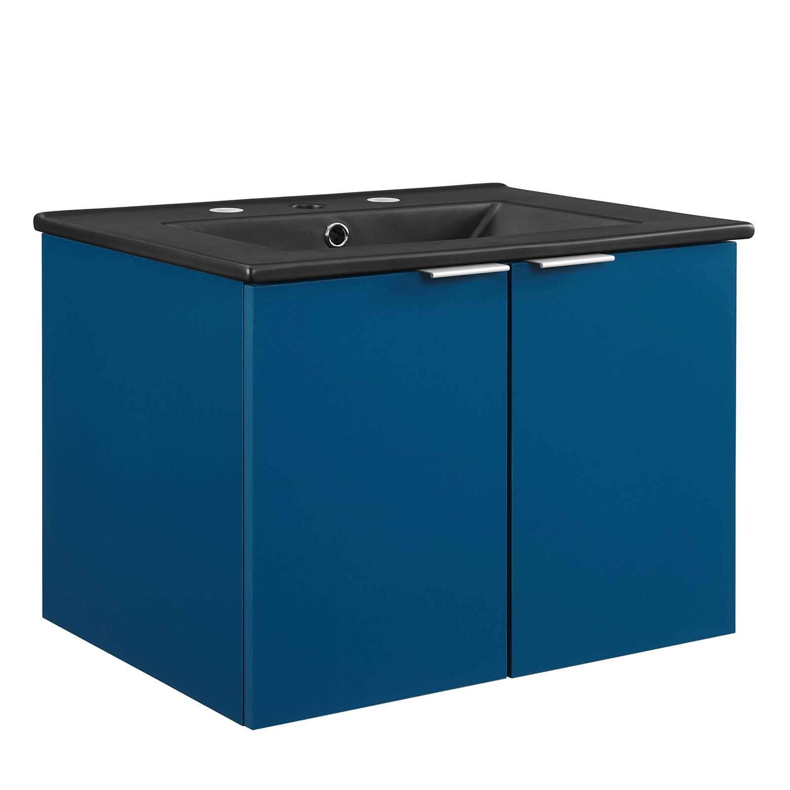 Modway Maybelle 24″ Wall-Mount Bathroom Vanity In Navy Black