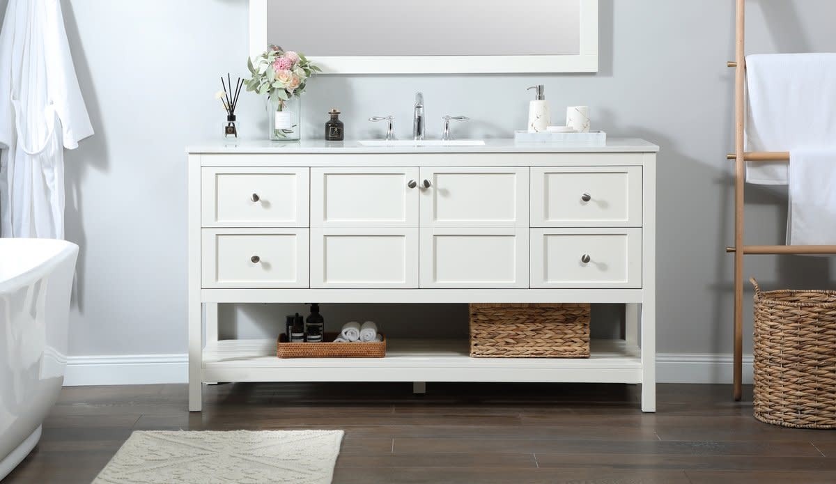 Elegant Lighting VF16460 Theo 60″ – White