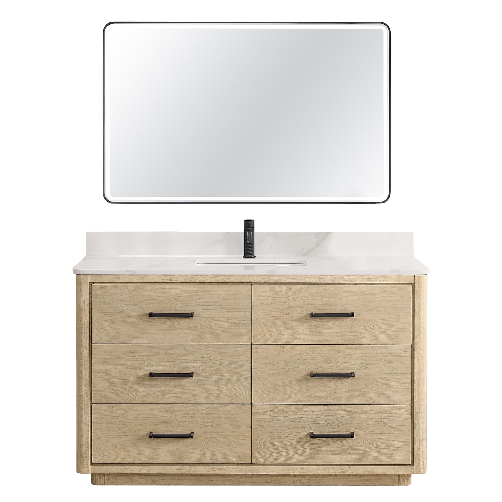 Miseno MV-706555 Porto 54″ – Aged Natural Oak / Fish Maw White