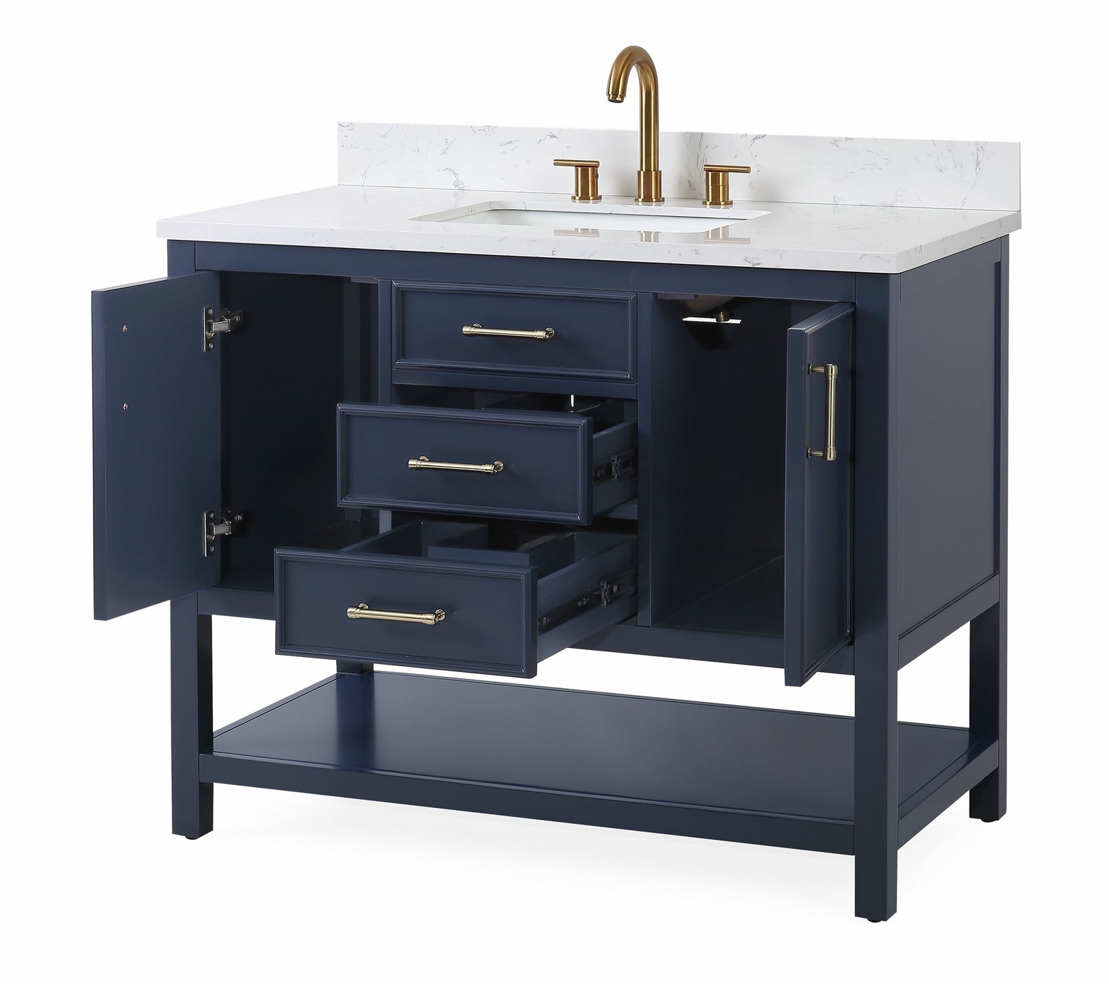 42 inch Navy Blue Color Finish Single Sink Bathroom Vanity – Felton 7220NB